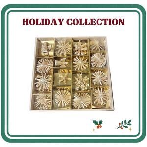 Handmade Straw Christmas Ornaments – Nordic Folk Holiday Set (Box of 24)